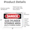 Signmission Gas Cylinder Storage Area Keep All Cylinders Danger Sign, Vinyl Decal, 5in W x 3.5in L, 2PK OS-2PACK-DS-D-35-L-2055 - alternate 6
